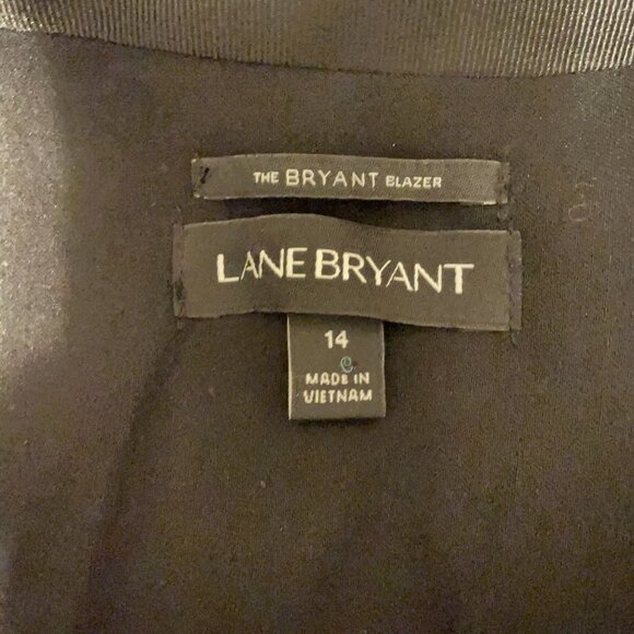 Lane Bryant Plus Size Womens Black Double-Breasted Satin Collar Blazer Size 14 - Picture 4 of 4